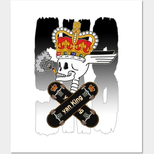 van King - King Royal Skull Metal SK8 - The Streets Are My Kingdom Posters and Art